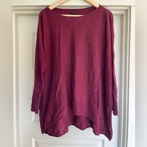 Eileen Fisher Knit High Low Top - Raspberry